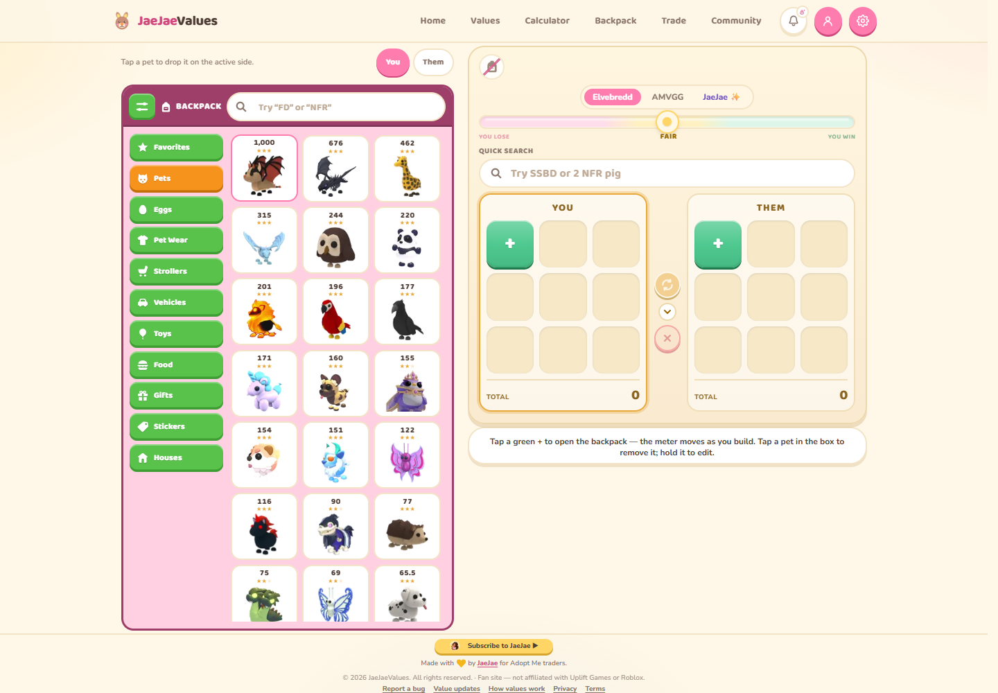 JaeJaeValues public website