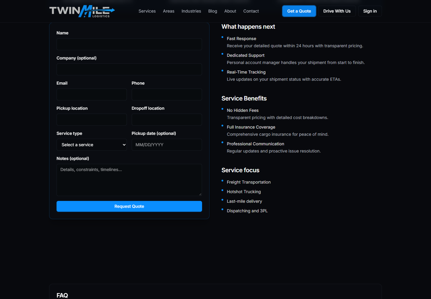 Twin Mile public website